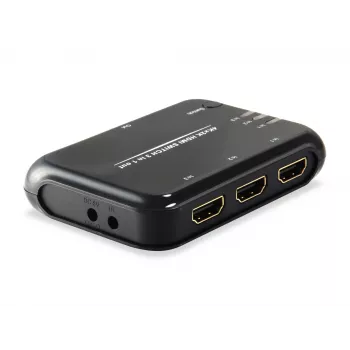 Equip HDMI 1.4 jungiklis 3x1, HDMI, plastikinis, juodas, IR, 7.1 kanalai, DTS-HD, Dolby TrueHD