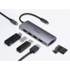 Equip USB-C 7 viename universalus adapteris, USB 3.2 Gen 1 (3.1 Gen 1) Type-C, 100 W, sidabrinis, MicroSD, SD, 4K Ultra HD, 30 Hz