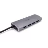 Equip USB-C 7 viename universalus adapteris, USB 3.2 Gen 1 (3.1 Gen 1) Type-C, 100 W, sidabrinis, MicroSD, SD, 4K Ultra HD, 30 Hz