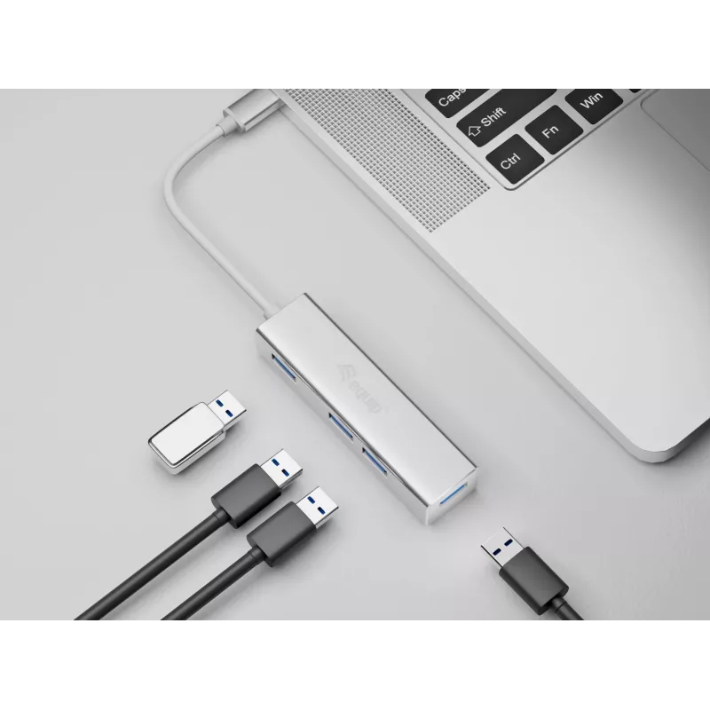 Equip 128958 USB-C į 4 USB 3.0 prievadų šakotuvas, USB 3.2 Gen 1, USB Type-A, 5 Gbps