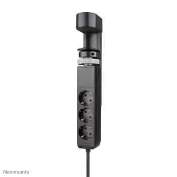 Neomounts DS22-840BL6 stalinis kištukinis lizdas su spaustuku ir USB-C bei USB-A prievadais – greitas įkrovimas