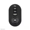 Neomounts DS22-840BL6 stalinis kištukinis lizdas su spaustuku ir USB-C bei USB-A prievadais – greitas įkrovimas