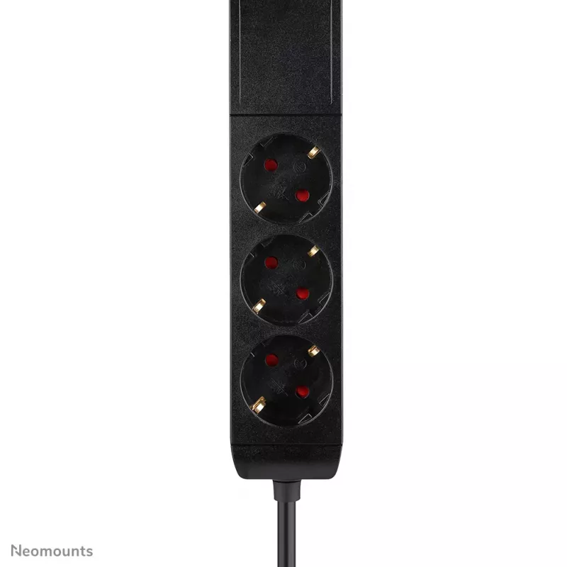 Neomounts DS22-840BL6 stalinis kištukinis lizdas su spaustuku ir USB-C bei USB-A prievadais – greitas įkrovimas
