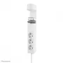 Neomounts DS22-840WH6 stalo kištukinis lizdas su spaustuku, USB-C ir USB-A prievadais – greitas įkrovimas
