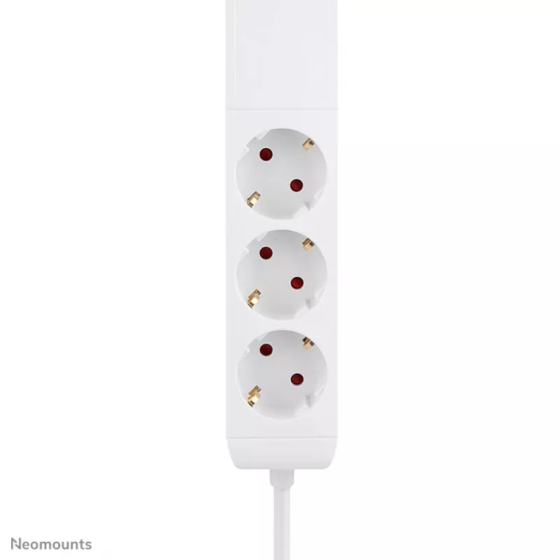 Neomounts DS22-840WH6 stalo kištukinis lizdas su spaustuku, USB-C ir USB-A prievadais – greitas įkrovimas