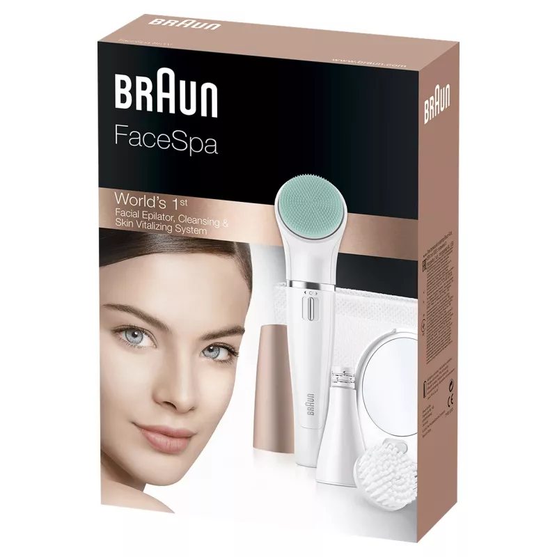 Veido epiliatorius Braun FaceSpa 851V Auksinis Baltas