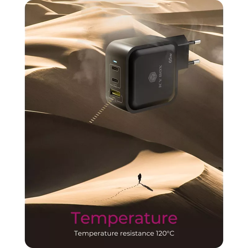 Kroviklis vidaus ICY BOX IB-PS1030-PD Universal Black Fast Charging