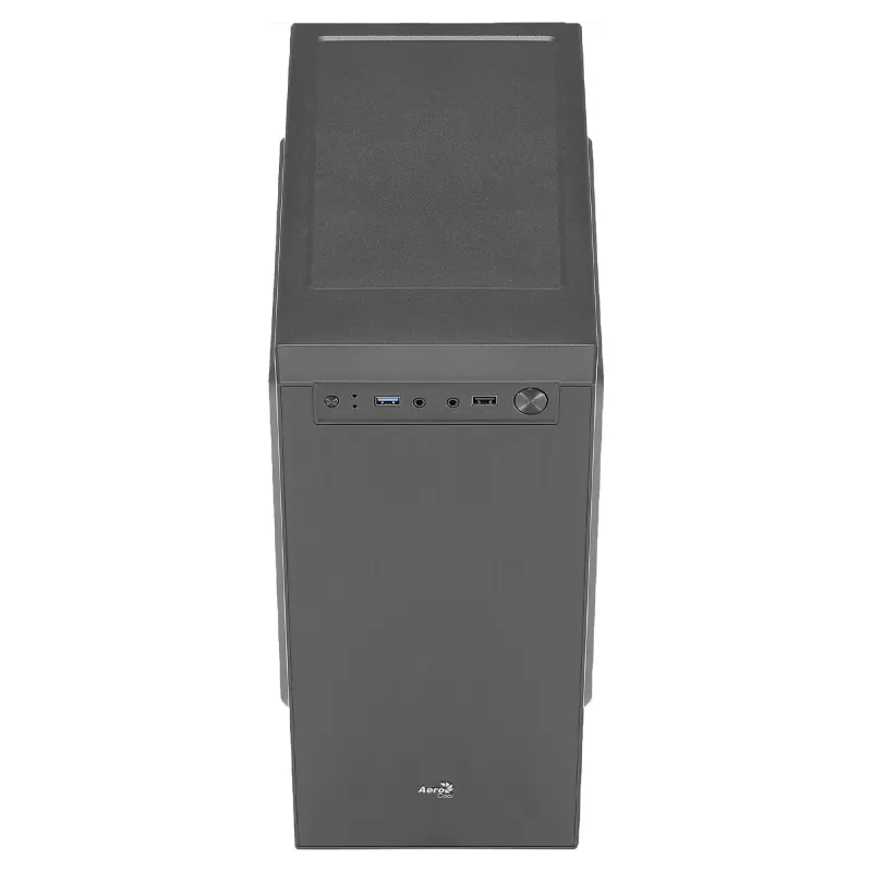 Aerocool CS108BKV1 kompiuterio korpusas Micro ATX, aliuminio šepetėliuotas juodas, 80 mm ventiliatorius