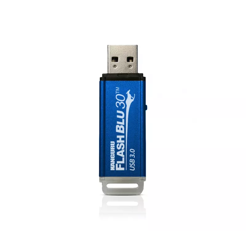 Kanguru FlashBlu30 SuperSpeed USB3.0 16GB – saugi atmintinė su fiziniu rašymo apsaugos jungikliu