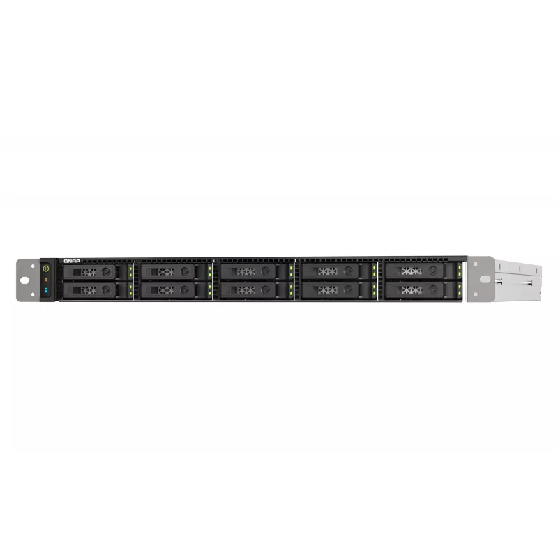 QNAP TS-h1090FU NAS stelažinis (1U) EPYC 7232P 64 GB DDR4 0 TB QuTS hero juoda, pilka