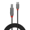Lindy 3m USB 2.0 Type C į B laidas, Anthra Line, 3 m, USB C, USB B, USB 2.0, 0.48 Gbit/s, juoda