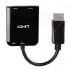 Lindy 38430 DP MST šakotuvas – 2 prievadų DisplayPort šakotuvas, 4K@30Hz, juodas