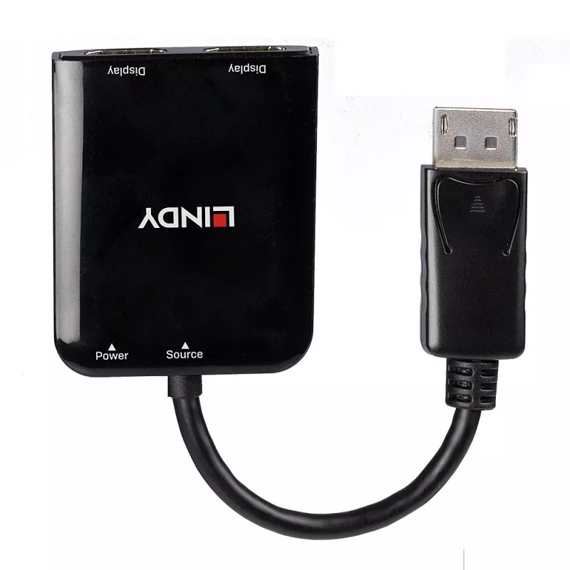 Lindy 38430 DP MST šakotuvas – 2 prievadų DisplayPort šakotuvas, 4K@30Hz, juodas