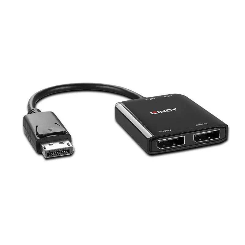 Lindy 38430 DP MST šakotuvas – 2 prievadų DisplayPort šakotuvas, 4K@30Hz, juodas