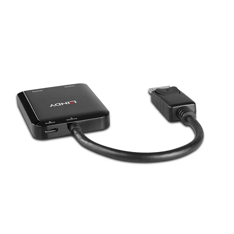 Lindy 38430 DP MST šakotuvas – 2 prievadų DisplayPort šakotuvas, 4K@30Hz, juodas