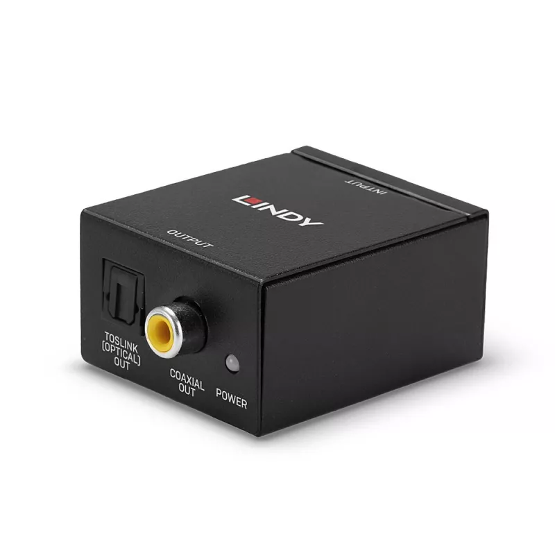 Analoginio garso keitiklis į skaitmeninį TosLink ir koaksialinį Lindy 70309