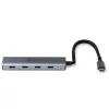 Lindy 4 prievadų USB 3.2 Gen 2 tipo C šakotuvas, pilka spalva, aliuminis/plastikas