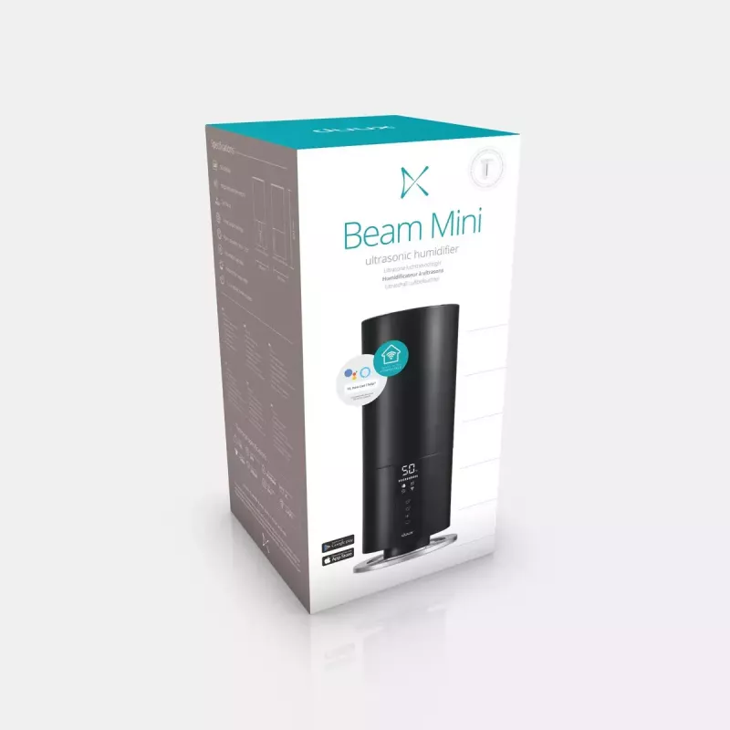 Drėkintuvas Duux Beam Mini 2 Ultragarsinis – 3 L vandens bakas, LED ekranas, Juodas
