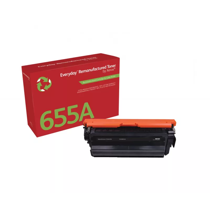 Everyday™ juodas perdirbtas toneris Xerox, suderinamas su HP 655A (CF450A), standartinės talpos