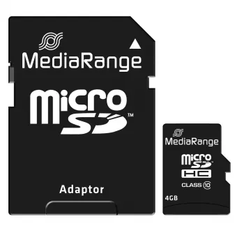 Atminties kortelė MediaRange 4GB MicroSDHC Class 10 MR956
