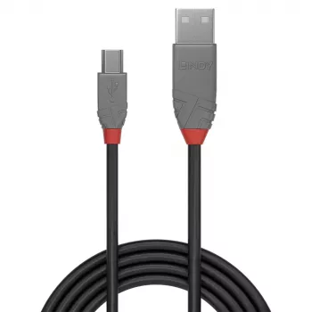 Lindy 0,2 m USB 2.0 A tipo – Mini-B laidas, Anthra Line