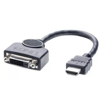 Lindy DVI-D lizdas į HDMI kištuką adapteris, 0,2 m
