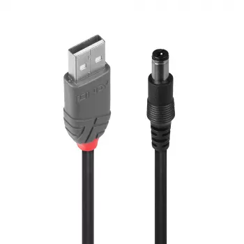 Lindy USB 2.0 Type A į 5,5 mm nuolatinės srovės laidas, 1,5 m
