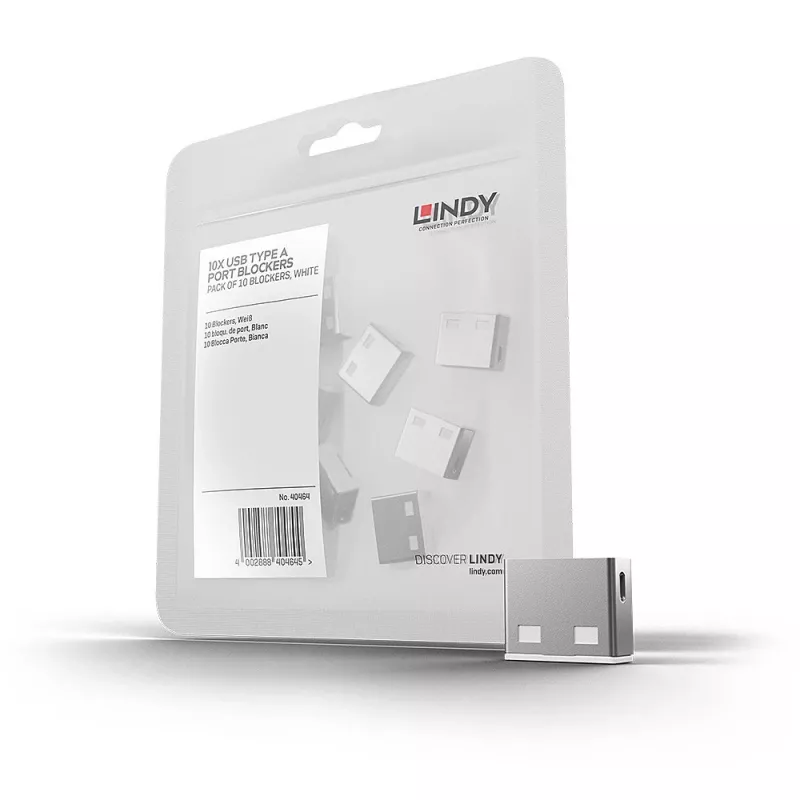 Lindy USB prievadų blokatorius (be rakto) 10 vnt. baltas