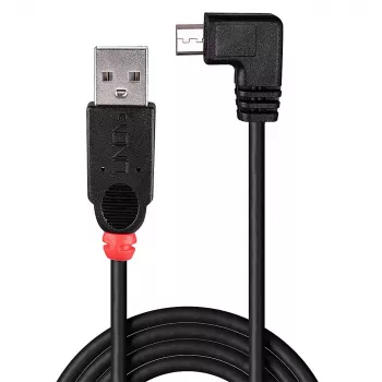 Lindy 0,5 m USB 2.0 laidas - USB A į Micro-B, 90 laipsnių kampas
