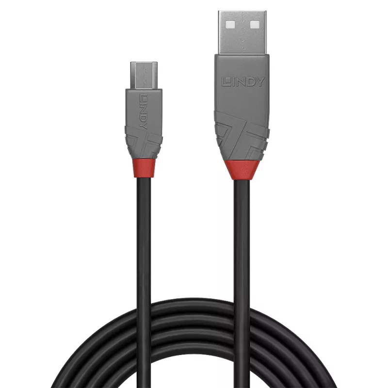 Lindy 0,2 m USB 2.0 A–Micro-B laidas, Anthra Line