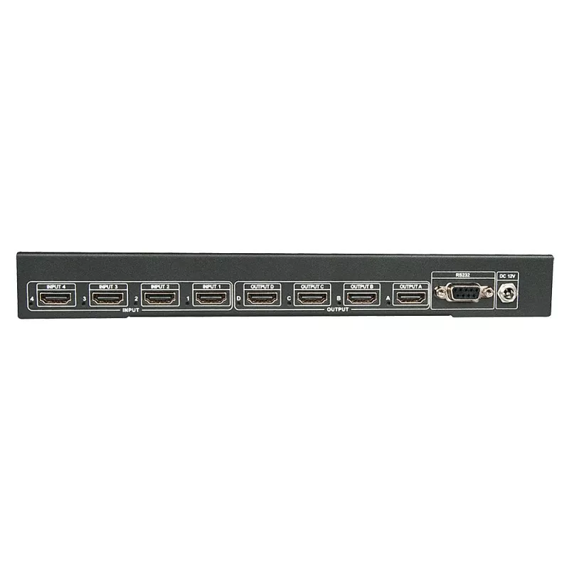 Lindy 4x4 HDMI 4K60 Matrica, HDMI, 4x HDMI, Metalinis korpusas, 1080p, 2160p, DTS-HD, Dolby TrueHD, 12 V