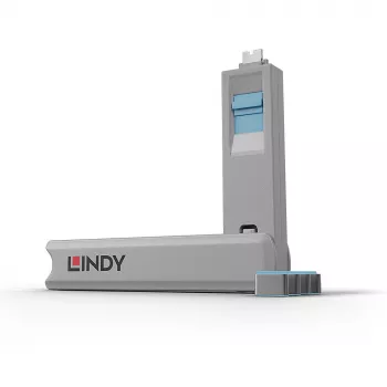 Lindy USB Type-C prievado blokavimo raktų rinkinys 4 vnt. mėlyni
