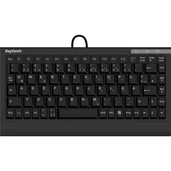 Klaviatūra KeySonic ACK-595C+ (DE) biurui USB QWERTZ vokiška juoda