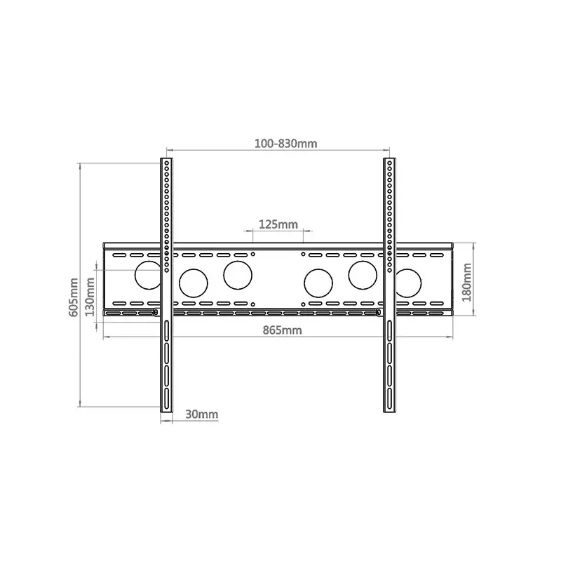Fiksuotas sieninis laikiklis televizoriui Hagor WH 85 F-HD 2.79 m (110 colių) juodas