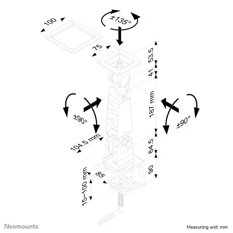 Neomounts FPMA-D400 monitorinis stovas 10-30 colių