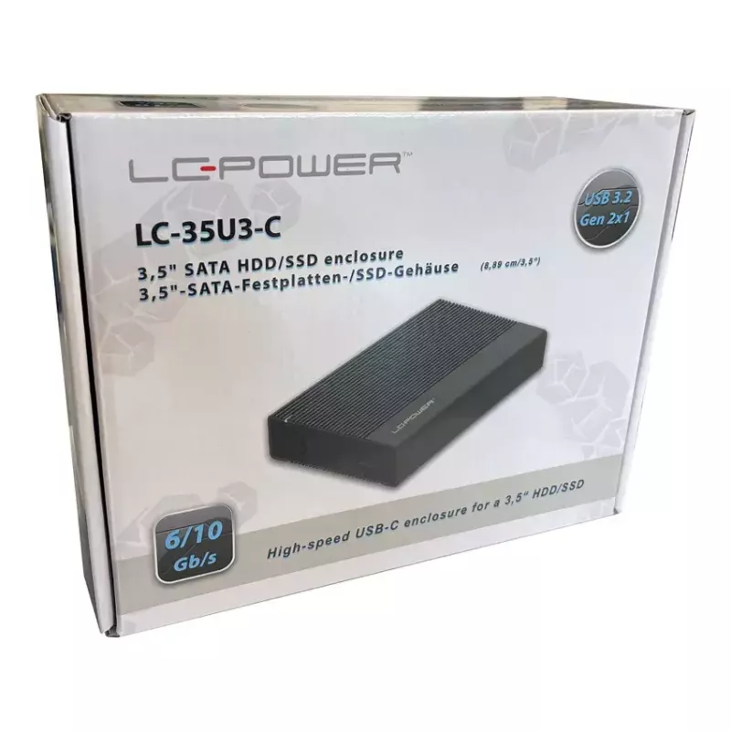 LC-Power LC-25U3-C 2,5 col. SATA HDD korpusas, USB-C 3.2 Gen 2x1 10 Gb/s, SATA 6 Gb/s, juodas