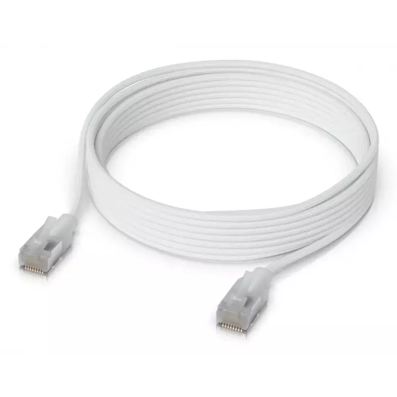 Tinklo jungiamasis laidas UBIQUITI UACC-CABLE-PATCH-EL-C6A-5M-W Cat6a 5 m RJ-45 permatomas baltas
