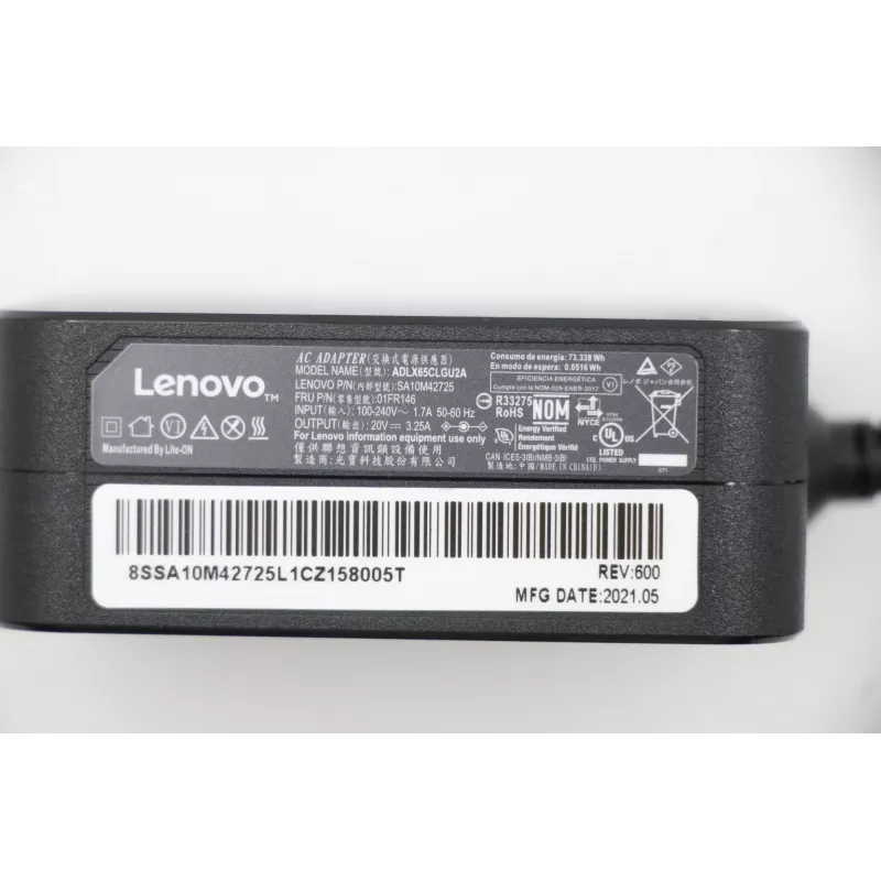 Lenovo 01FR146 maitinimo adapteris, vidinis, 65 W, juodas
