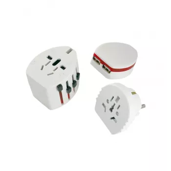 Microconnect PETRAVEL12 universalus kelioninis adapteris su USB, balta