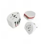 MicroConnect SKROSS pasaulinis kelioninis adapteris su dviem USB jungtimis, baltas