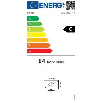Ernitec 0070-24127-F-W monitor 68,6 cm (27 colių) 1920 x 1080 pikselių Full HD LED Baltas