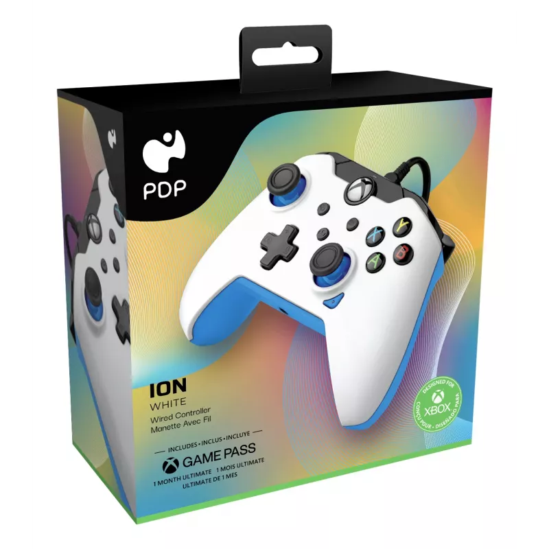 PDP Wired Controller: Ion White – Xbox Series X|S, Xbox One, Xbox, Windows 10/11