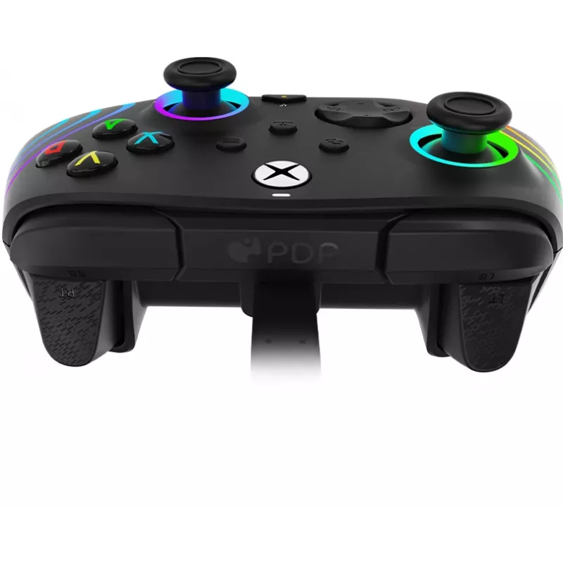 Žaidimų pultas PDP Afterglow Wave Black – laidinis USB Type‑C valdiklis, skirtas PC, Xbox One, Xbox Series S/X, 2,43 m laidas