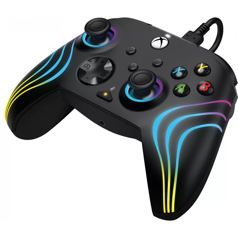 Žaidimų pultas PDP Afterglow Wave Black – laidinis USB Type‑C valdiklis, skirtas PC, Xbox One, Xbox Series S/X, 2,43 m laidas