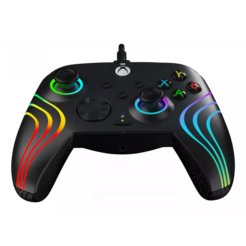 Žaidimų pultas PDP Afterglow Wave Black – laidinis USB Type‑C valdiklis, skirtas PC, Xbox One, Xbox Series S/X, 2,43 m laidas