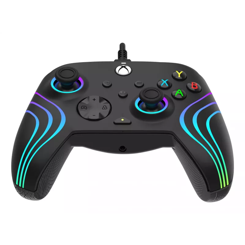 Žaidimų pultas PDP Afterglow Wave Black – laidinis USB Type‑C valdiklis, skirtas PC, Xbox One, Xbox Series S/X, 2,43 m laidas