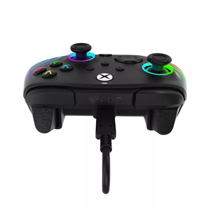 Žaidimų pultas PDP Afterglow Wave Black – laidinis USB Type‑C valdiklis, skirtas PC, Xbox One, Xbox Series S/X, 2,43 m laidas