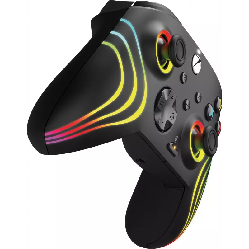 Žaidimų pultas PDP Afterglow Wave Black – laidinis USB Type‑C valdiklis, skirtas PC, Xbox One, Xbox Series S/X, 2,43 m laidas
