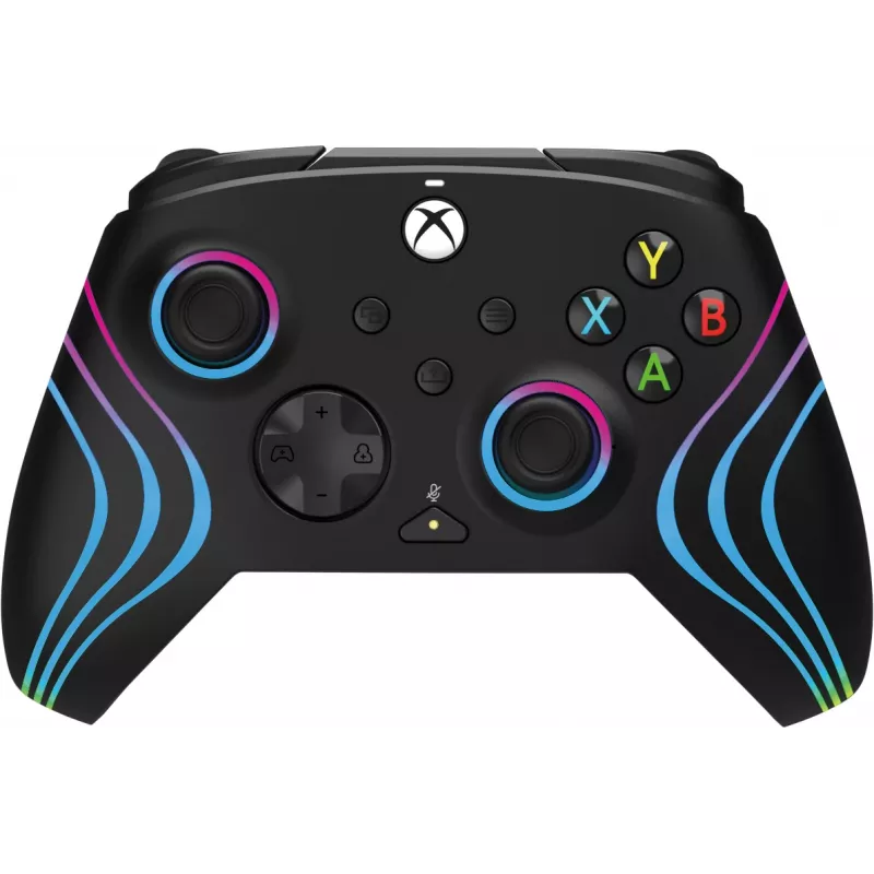 Žaidimų pultas PDP Afterglow Wave Black – laidinis USB Type‑C valdiklis, skirtas PC, Xbox One, Xbox Series S/X, 2,43 m laidas