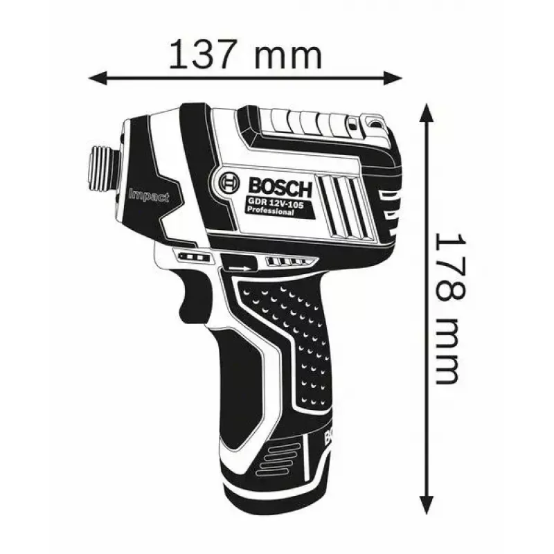 Bosch GDR 12V-105 Professional 1/4 colio 2600 RPM 105 N⋅m juoda, mėlyna